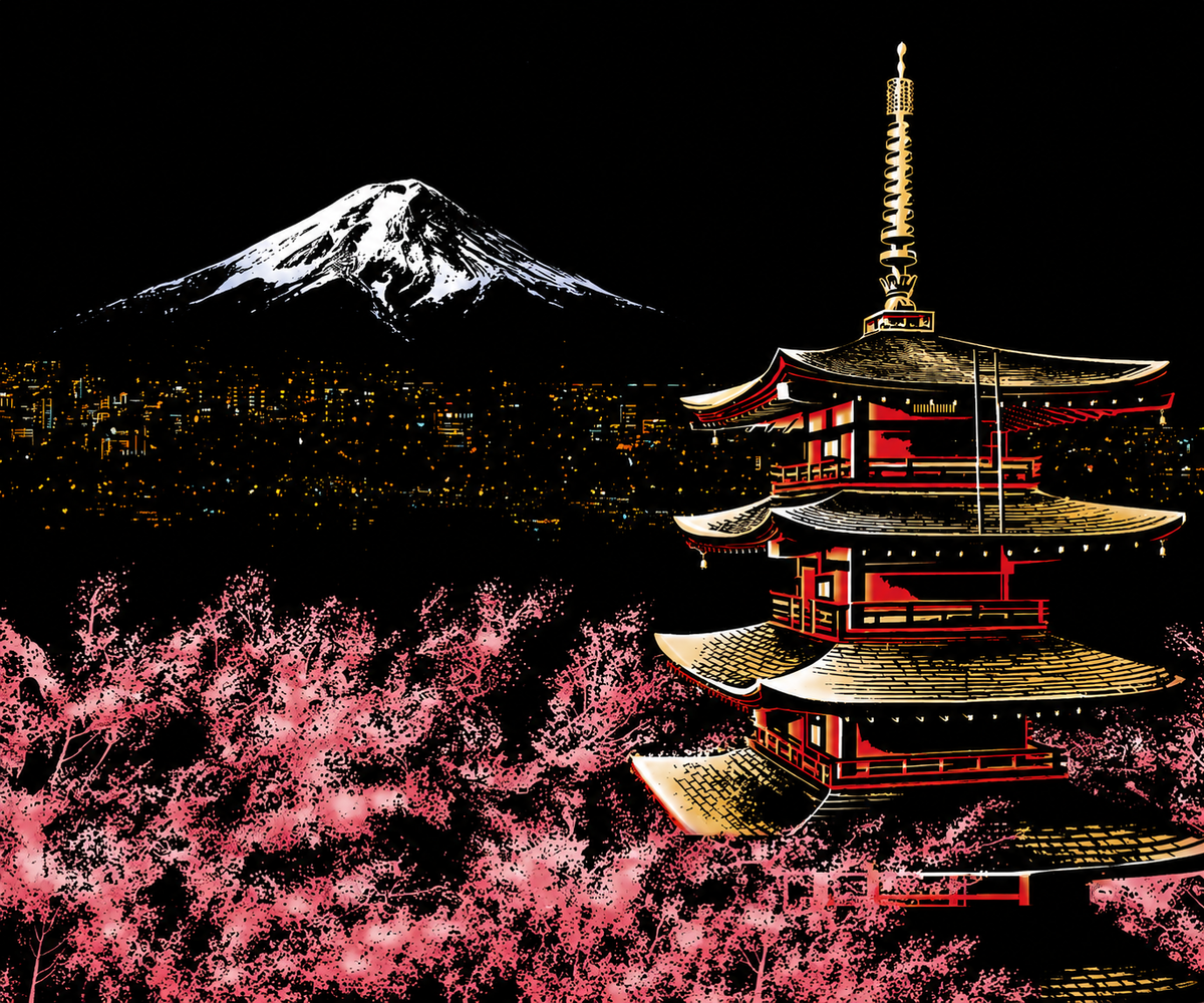 Sakura Nights at Mount Fuji 🌸🗻✨
